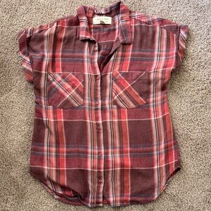 Cloth & Stone Red Plaid Shirt